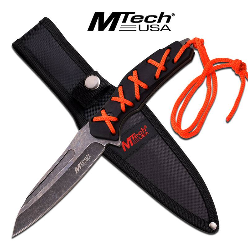 MTech Fixed Blade Knife 8.5 Inches With Orange Wrap Black Handle - TOPHATTER'S ARMORY DEALS