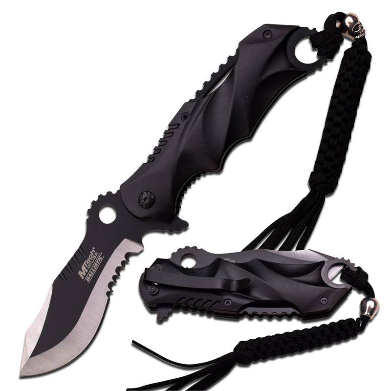 Assisted Opening Folding Knife, Two-Tone Half-Serrated Blade, 4-3/4-Inch Closed