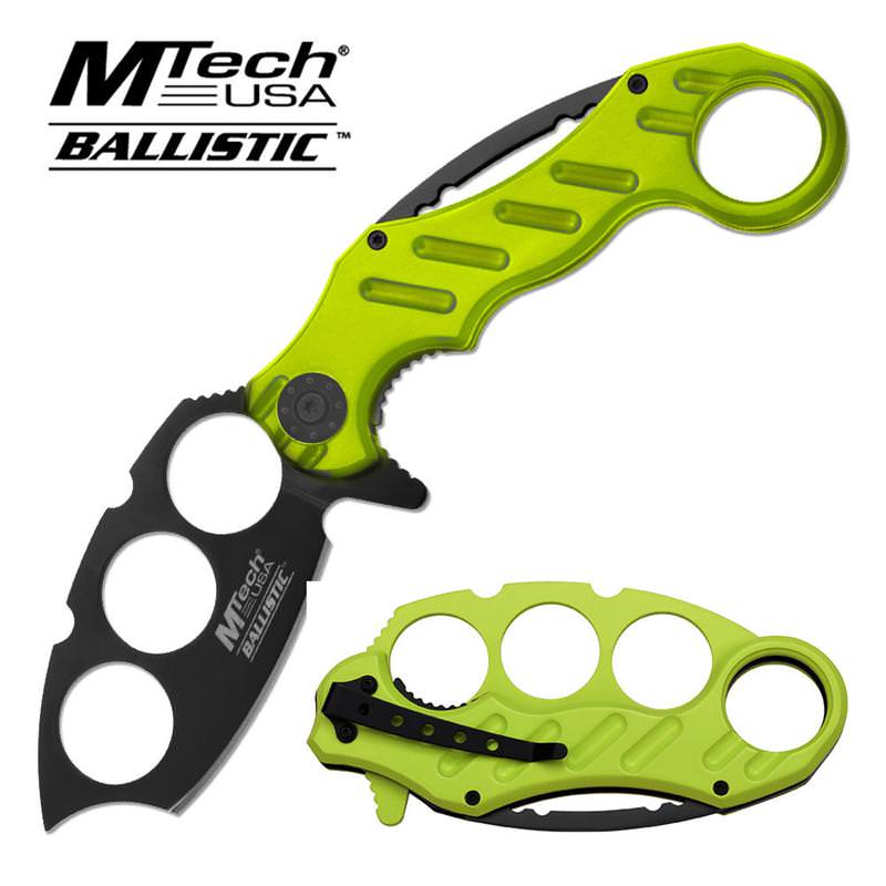 Assisted Opening Knife 5.5 Inches Closed with Green and Black Handle - TOPHATTER'S ARMORY DEALS