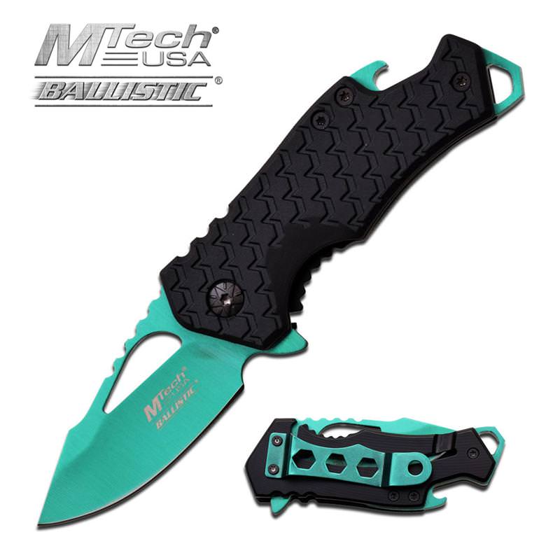 3 Inches Assisted Opening Knife Green Blade and Black Handle - TOPHATTER'S ARMORY DEALS