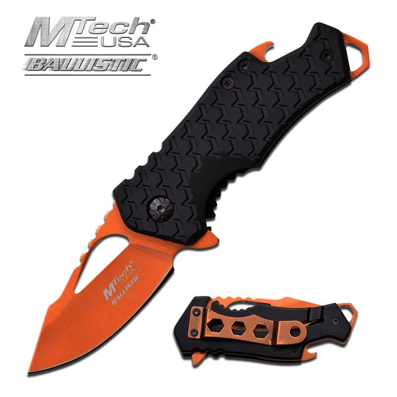 3 Inches Assisted Opening Knife Orange Blade With Black Handle - TOPHATTER'S ARMORY DEALS