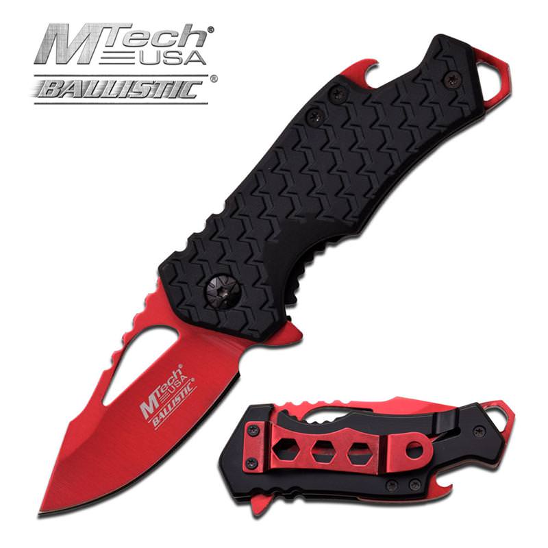 3 Inches Assisted Opening Knife Red Blade With Black Handle - TOPHATTER'S ARMORY DEALS