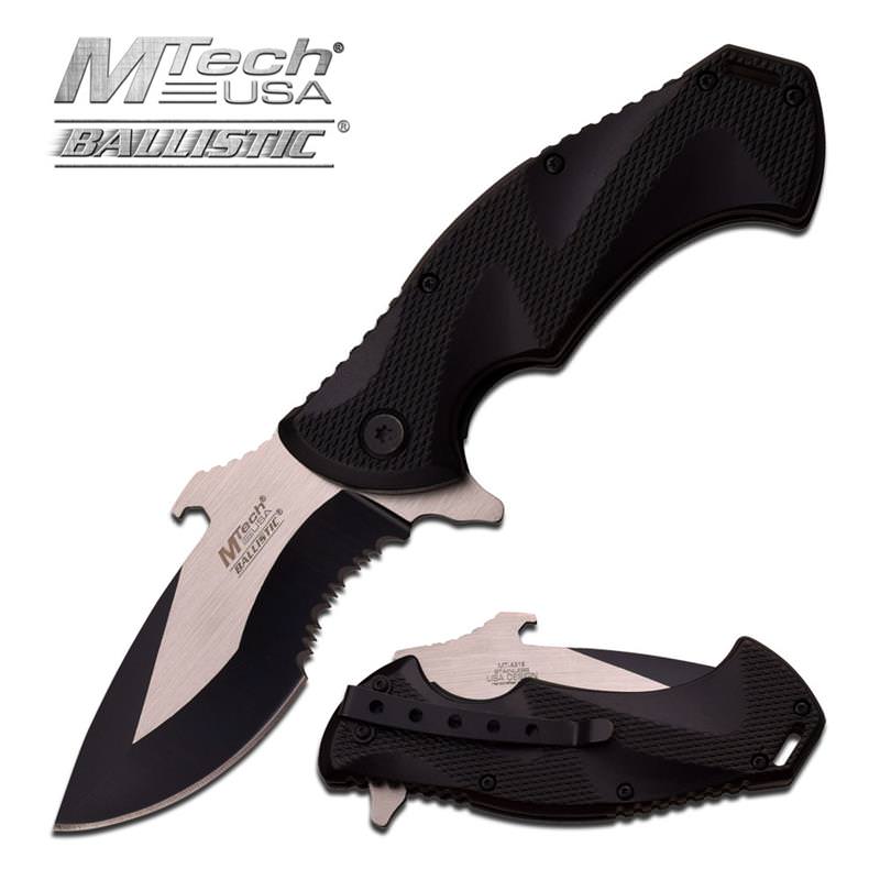 MTech Linerlock Assisted Open Pocket Knife A/O Black
