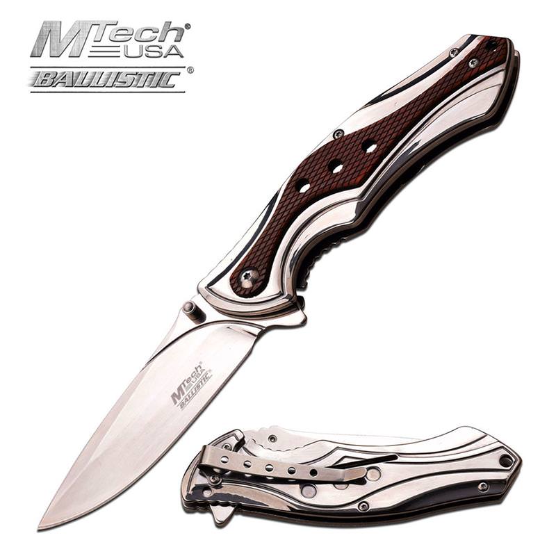 Mirror Reflect Tactical Spring Assist Pocket Knife Pakkawood Handle