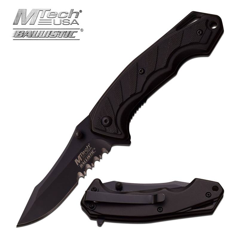 4 Inch Closed MTech USA Black Spring Assisted Knife - TOPHATTER'S ARMORY DEALS