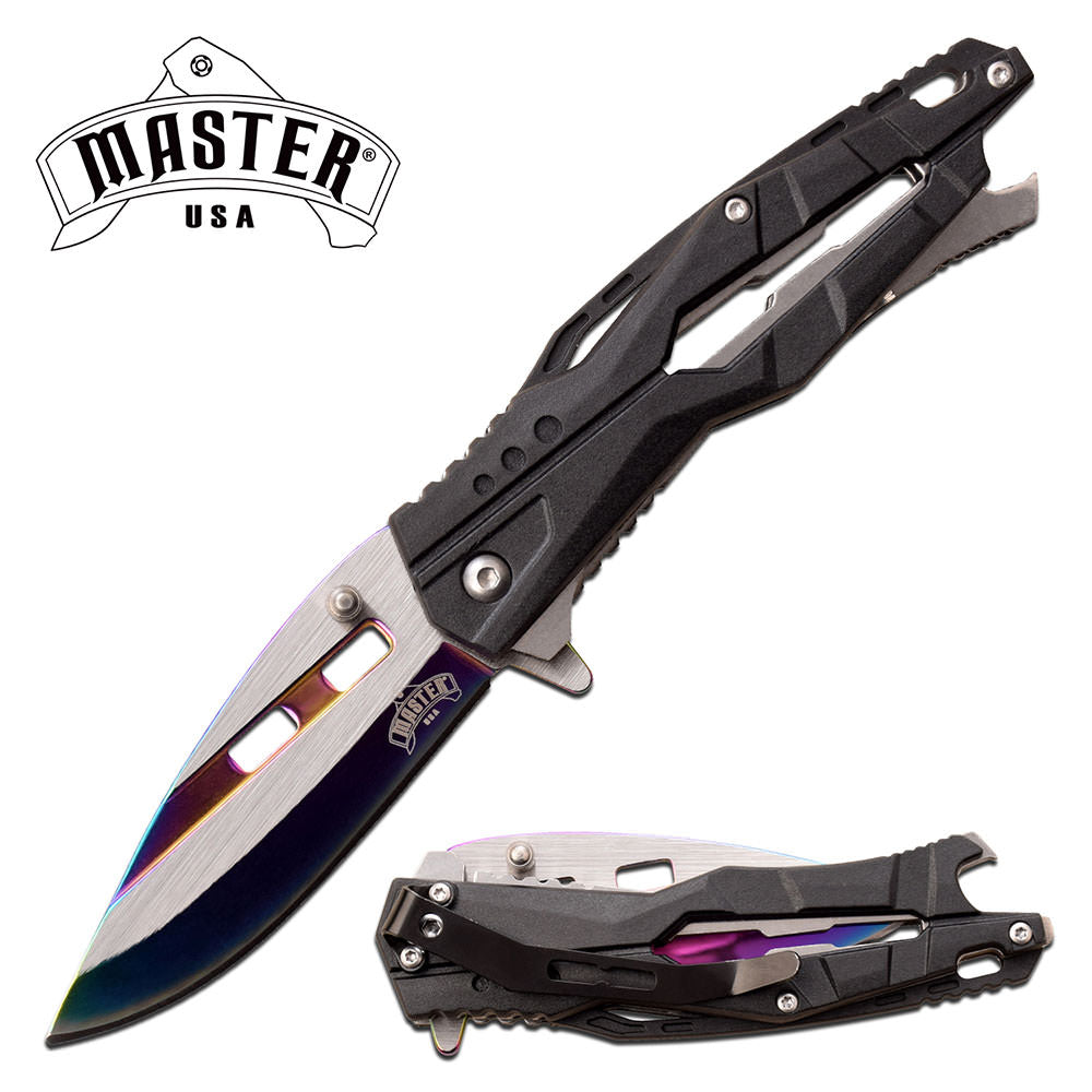 3.5" Two Tone Blade Multi Tool Spring Assisted Camo Knife - TOPHATTER'S ARMORY DEALS