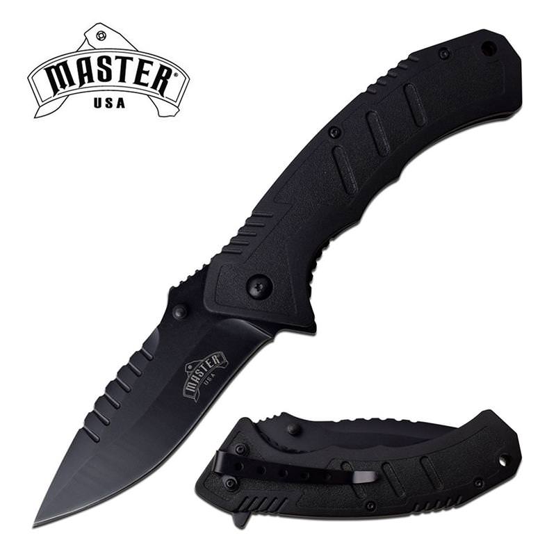 3.5" Black Plain Blade Tactical Utility EDC Spring Assisted Folding Knife