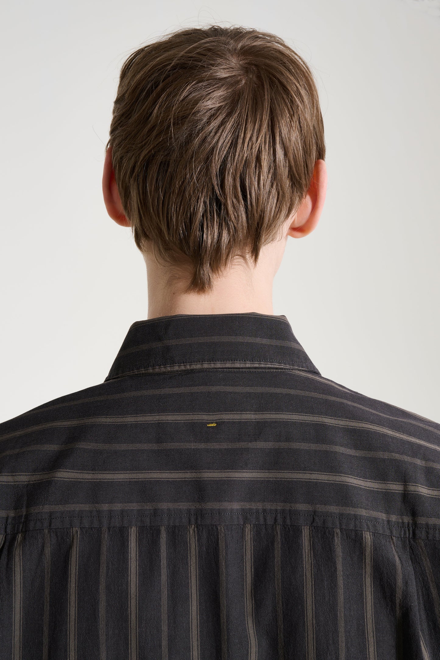 Margaret Howell MHL Basic Shirt Bold Stripe Cotton Off Black / Khaki