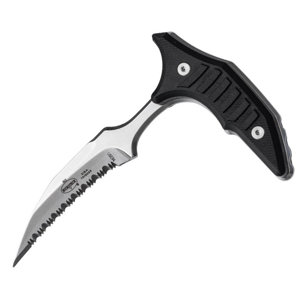 MicroTech Double bee shaped push type dagger serrated DLC blade-BK05