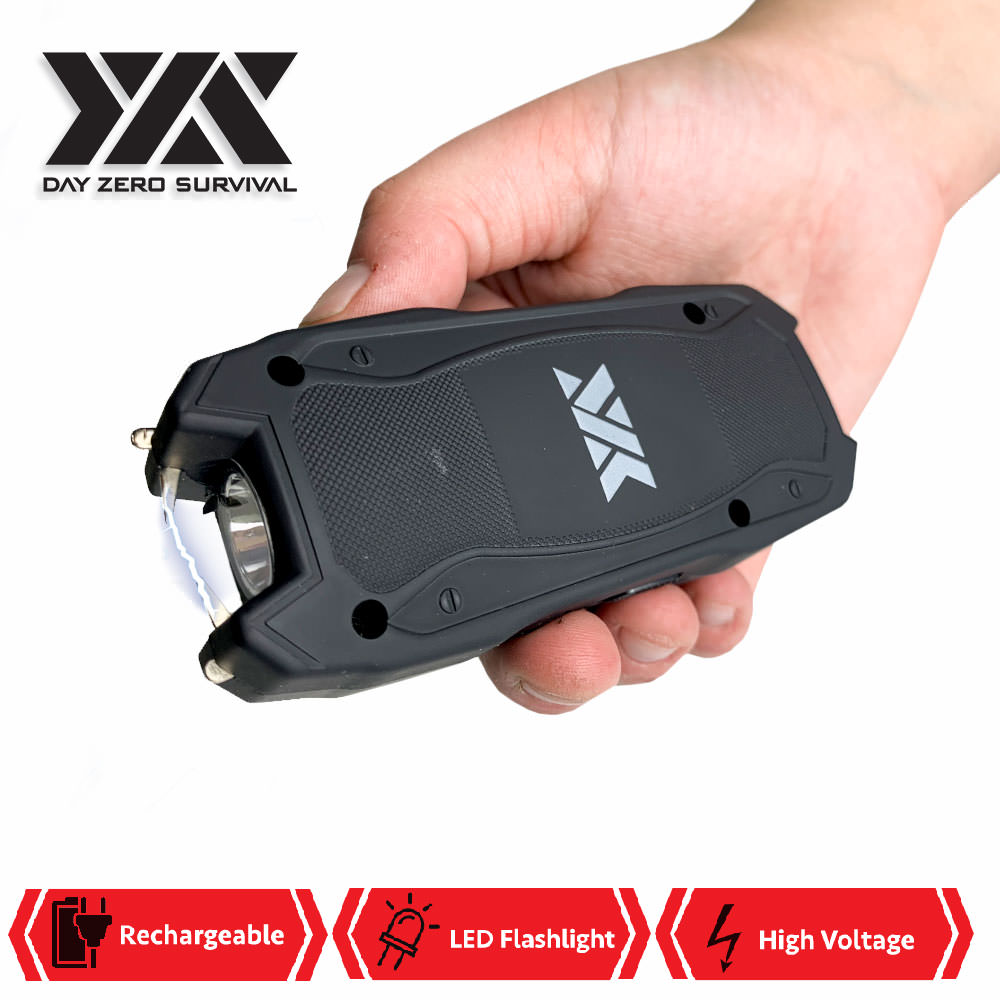 DZS Rechargeable Self Defense Mini Stun Gun With LED FlashLight - TOPHATTER'S ARMORY DEALS