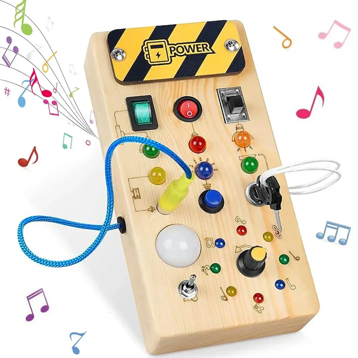 Montessori Busy Board with LED Light for Kids