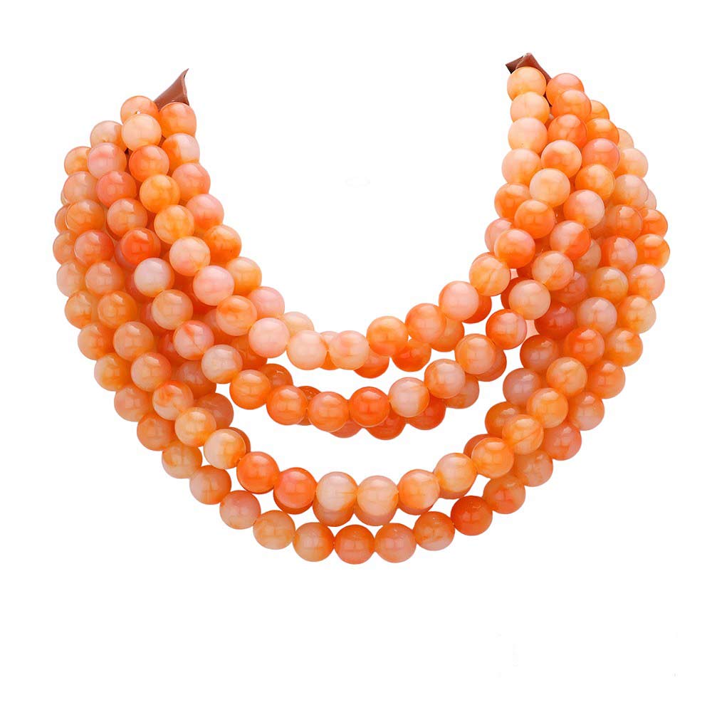Chunky Multi-Strand Beaded Necklace with Magnetic Clasp