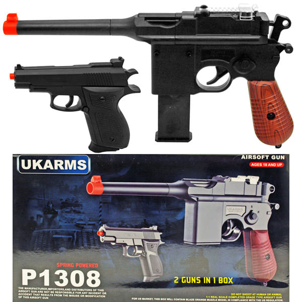 Spring Special Ops P1308 Pistol FPS-185 Airsoft 2-Gun Combo Pack - TOPHATTER'S ARMORY DEALS