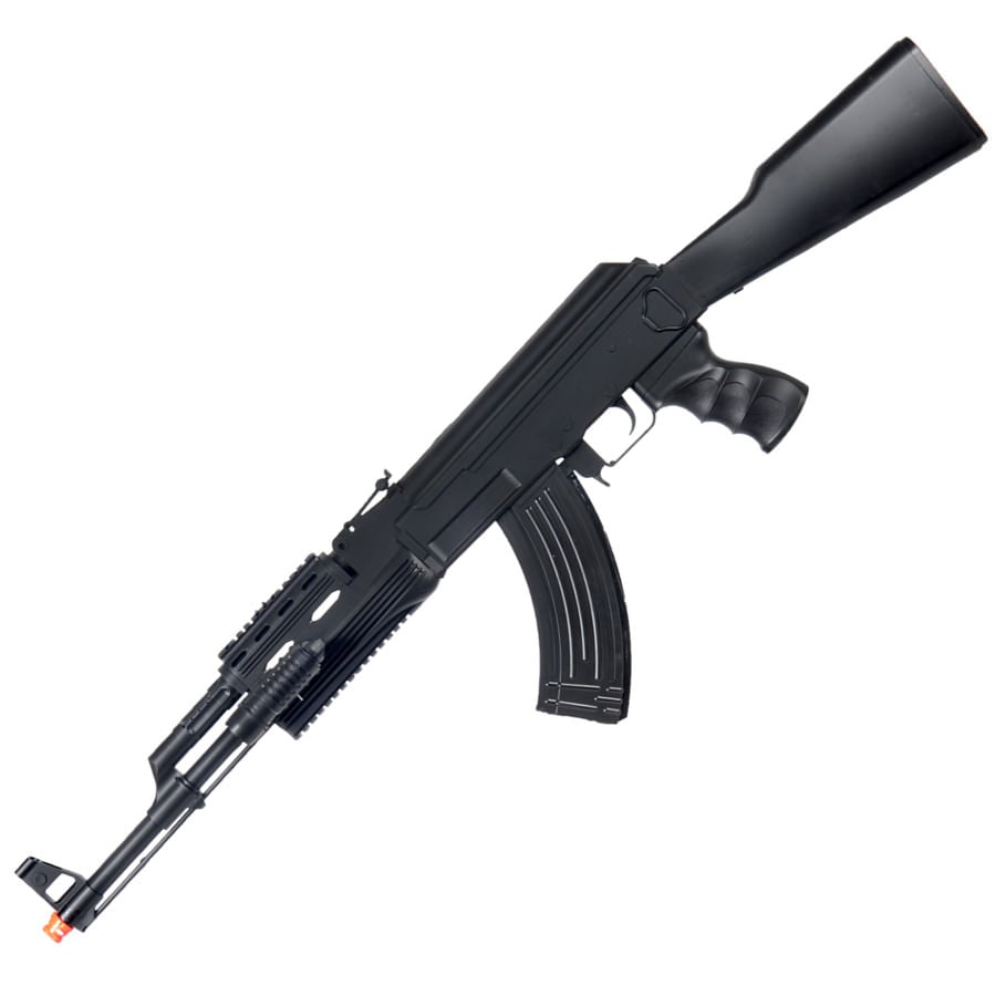 AK47 Spring Loaded Airsoft Rifle - Tactical LED Fashlight - TOPHATTER'S ARMORY DEALS