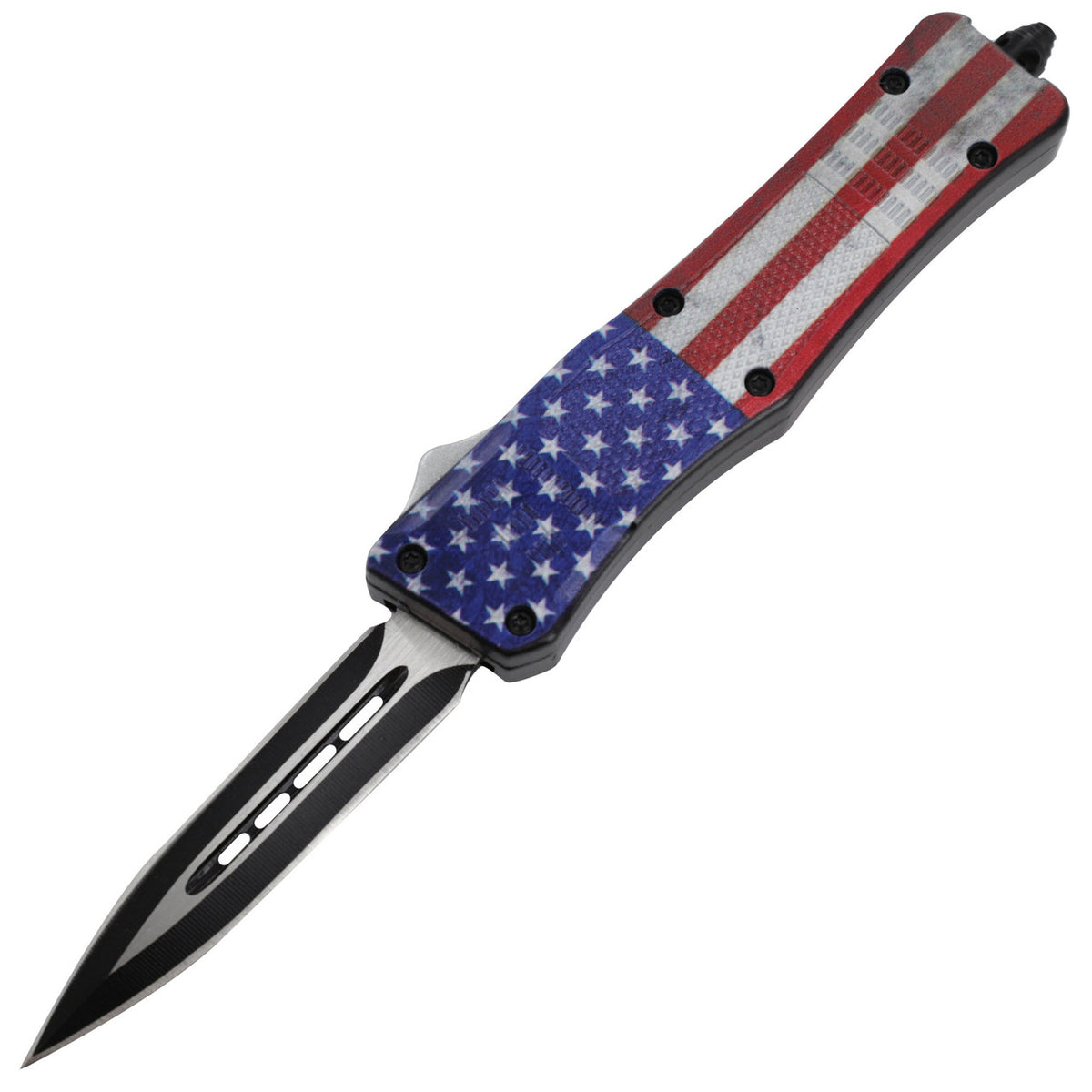 7" Land of Freedom Compact Out The Front Auto Knife - TOPHATTER'S ARMORY DEALS