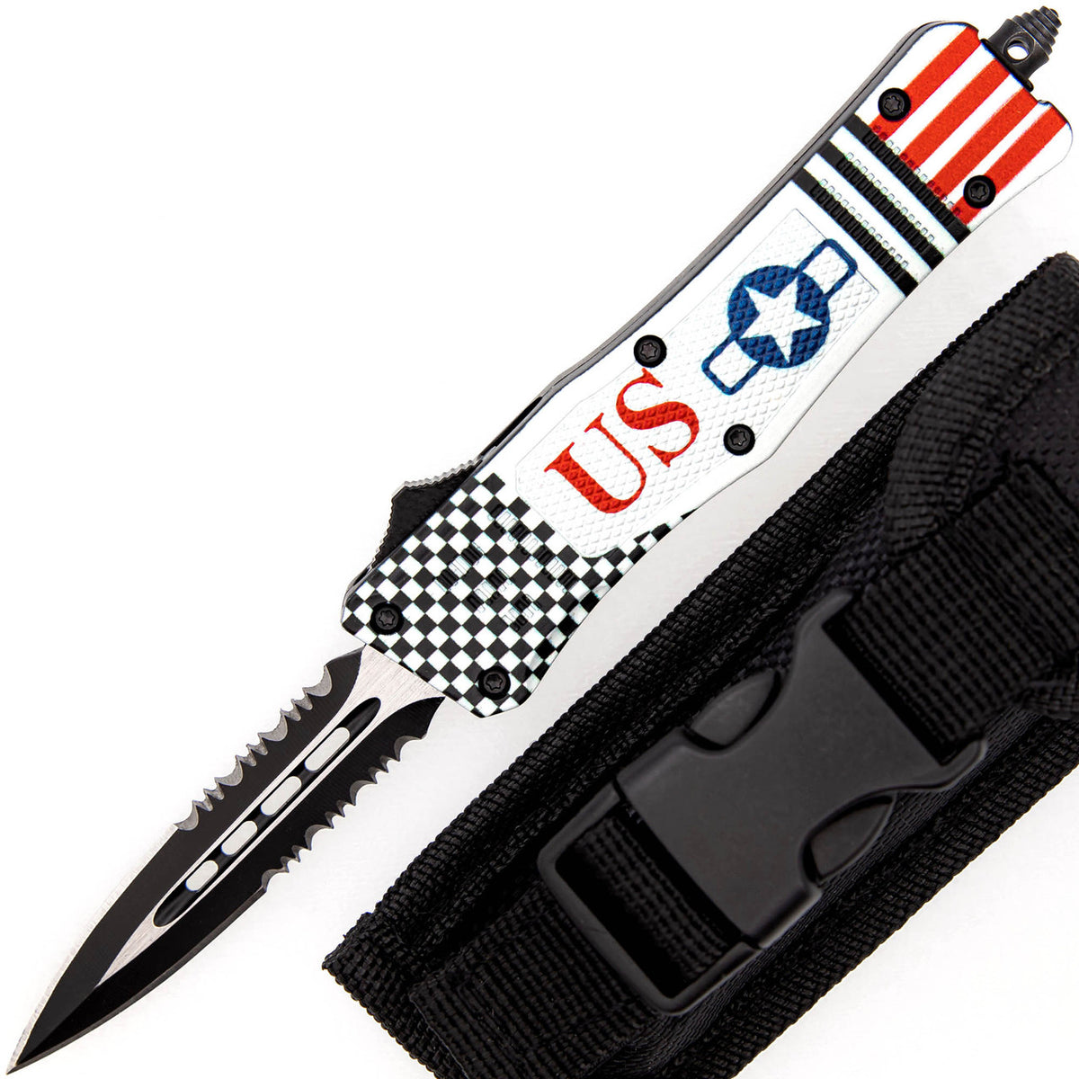 7" US Military Compact Automatic Out The Front Dual Action Knife - TOPHATTER'S ARMORY DEALS