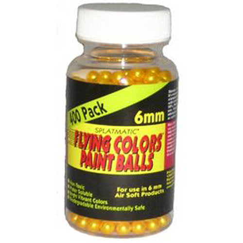 400 CT Flying Colors Premium 6 mm Paintballs Bottle - Pearl Yellow