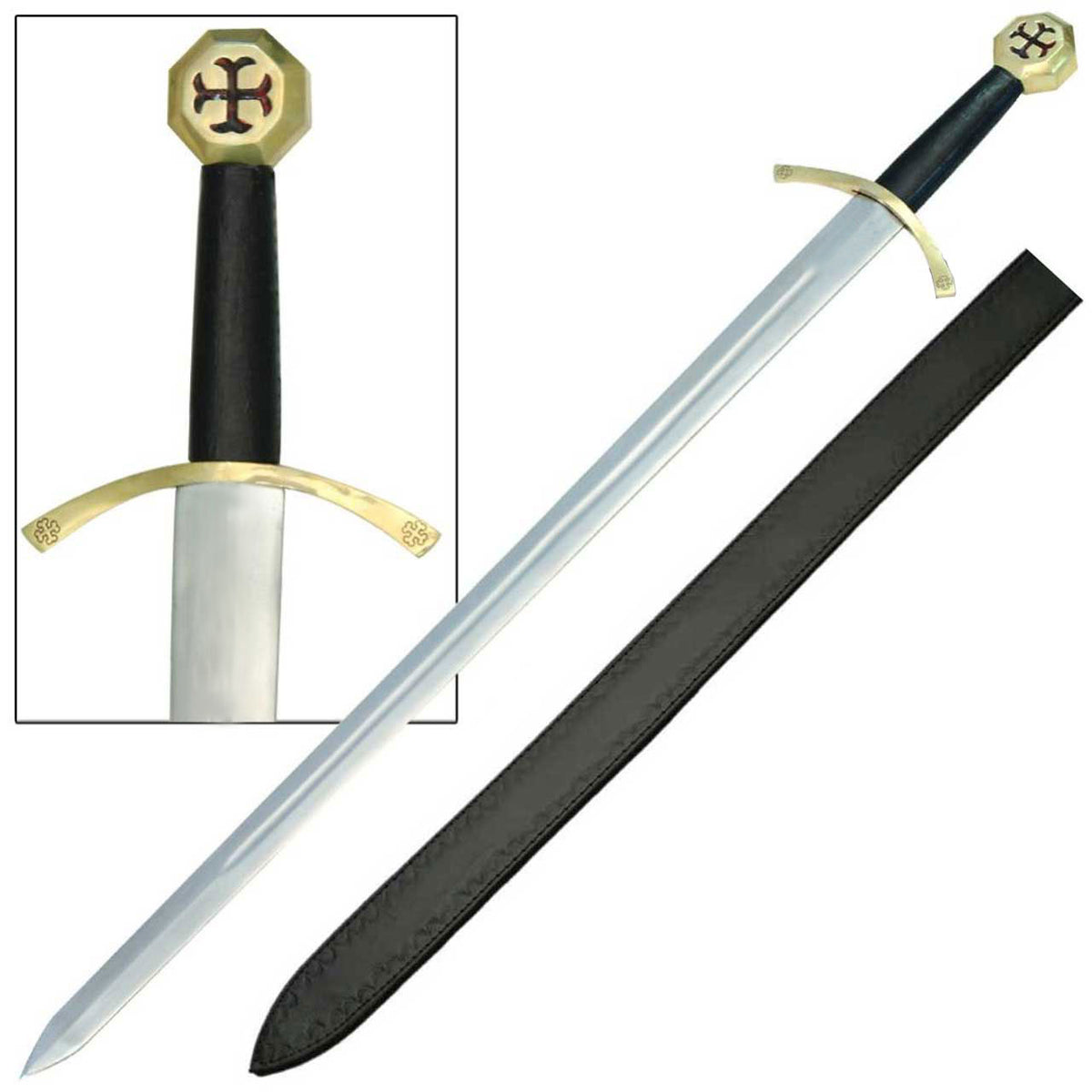 Order of the Temple Medieval Knights Sword - TOPHATTER'S ARMORY DEALS