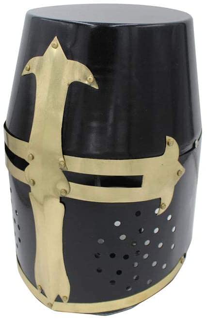 Decorative Barrel Helm Crusader Knights Helmet With Stand - TOPHATTER'S ARMORY DEALS