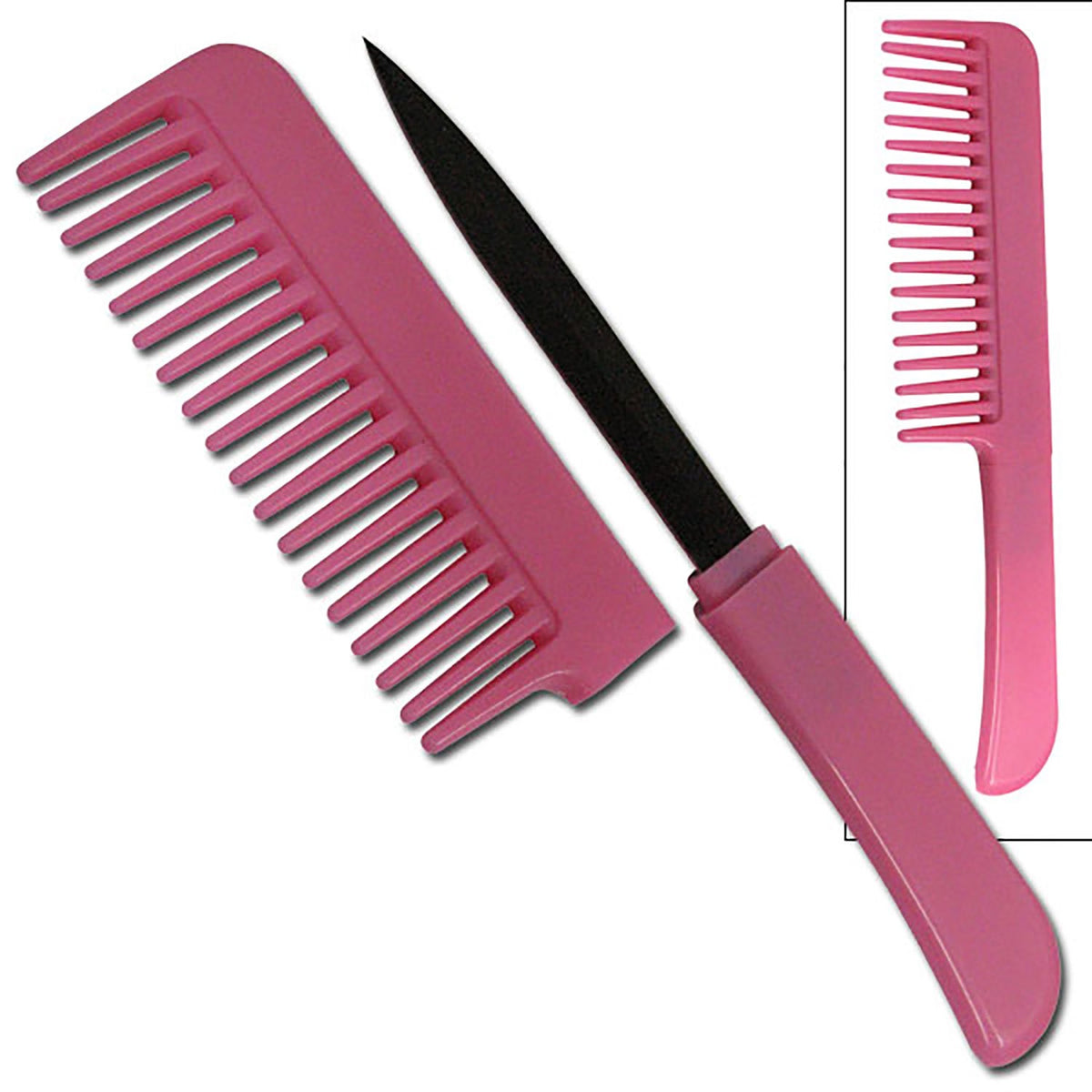 Self Defense Brush Comb With Hidden Knife - Pink - TOPHATTER'S ARMORY DEALS