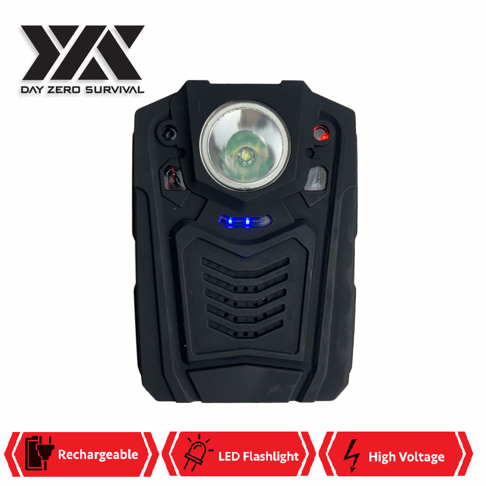 DZS Police Tactical Self Defense Flashlight Stun Gun with 120dB Alarm