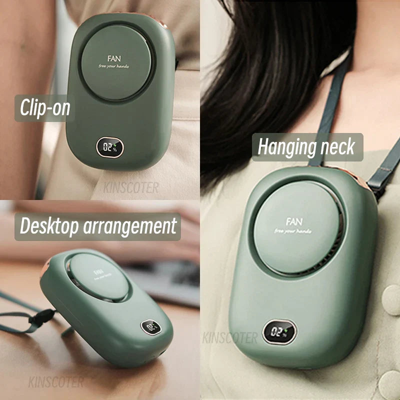 Portable Hanging Neck Fan USB Rechargeable Mini Cooler