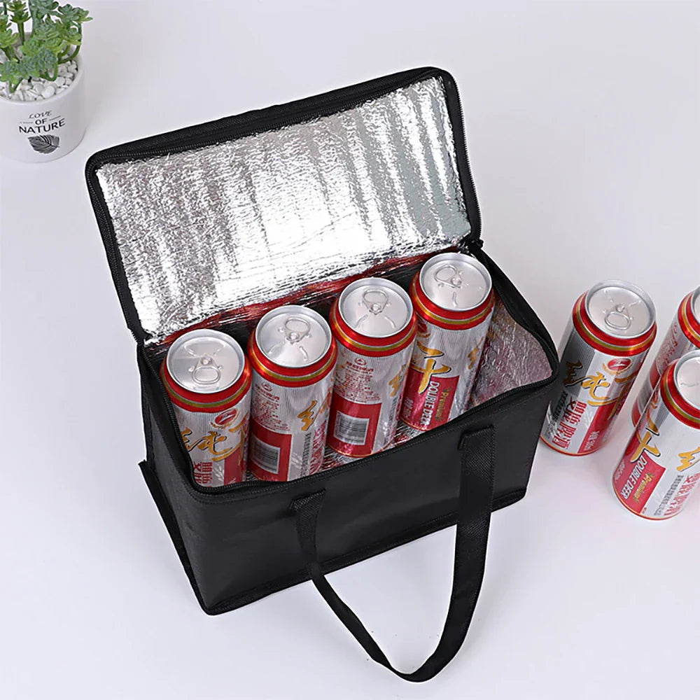Portable Insulated Lunch Cooler Bag (Black)