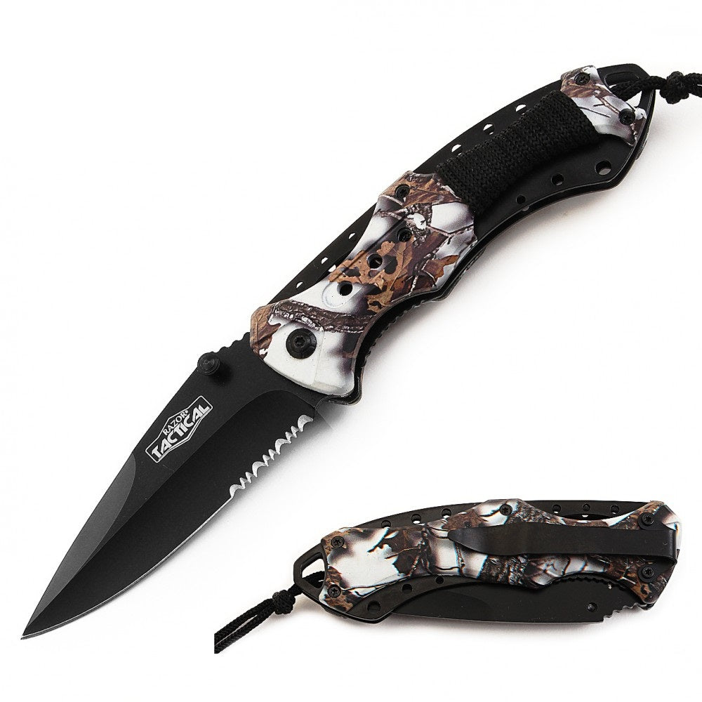 Spring Assist - 'Legal Auto Knife' - Military Fighter - Fall Camo - TOPHATTER'S ARMORY DEALS