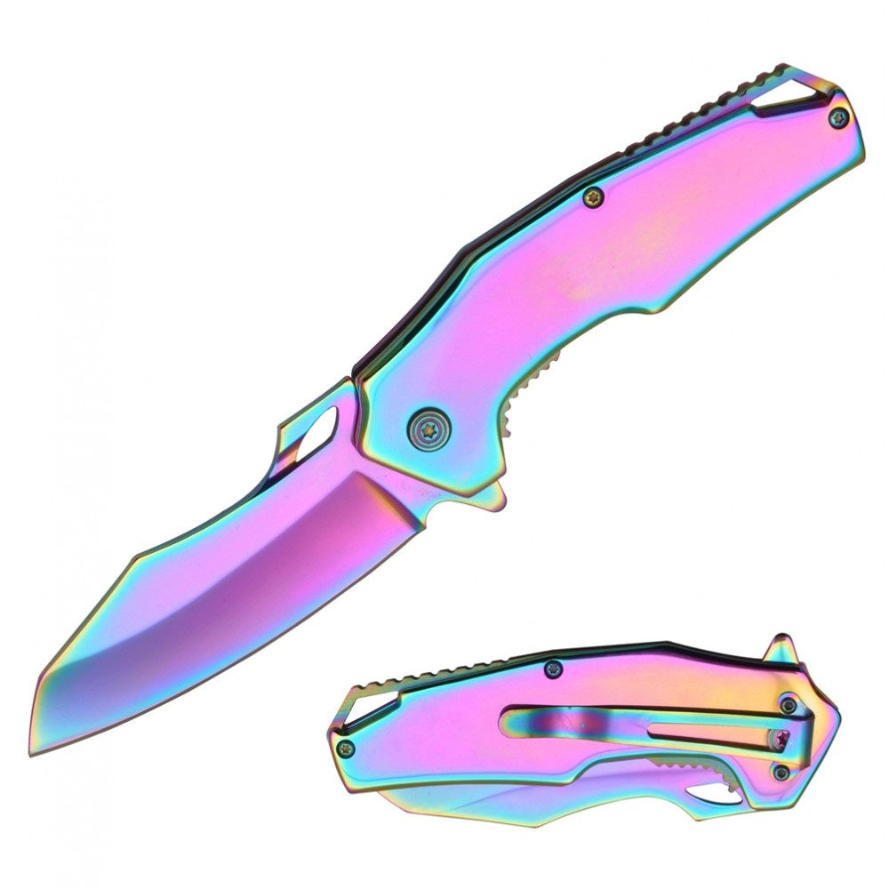 8 Inch Titanium Executive Spring Assist Folding Pocket Knife - TOPHATTER'S ARMORY DEALS