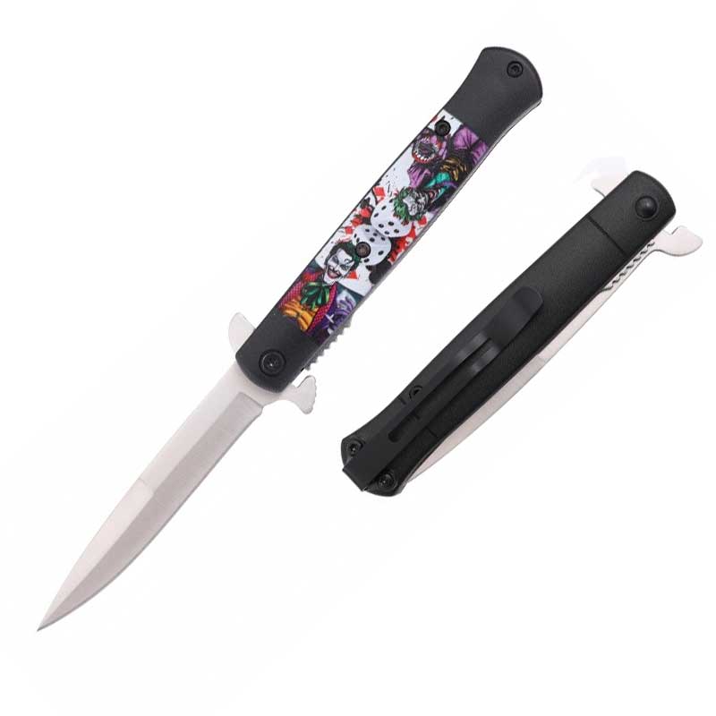 Joker Stiletto Style Spring Assist Opening Pocket Knife - TOPHATTER'S ARMORY DEALS