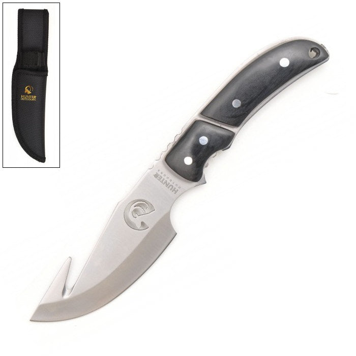 Straight GUTHOOK Survival Full Tang Fixed Blade Hunting Knife With Sheath