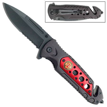 Fire Department Rapid Combustion Spring Assisted Fire Fighter Knife
