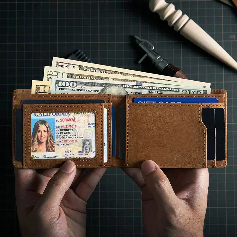 Men's Wallet Leather RFID with Air Tag Slot
