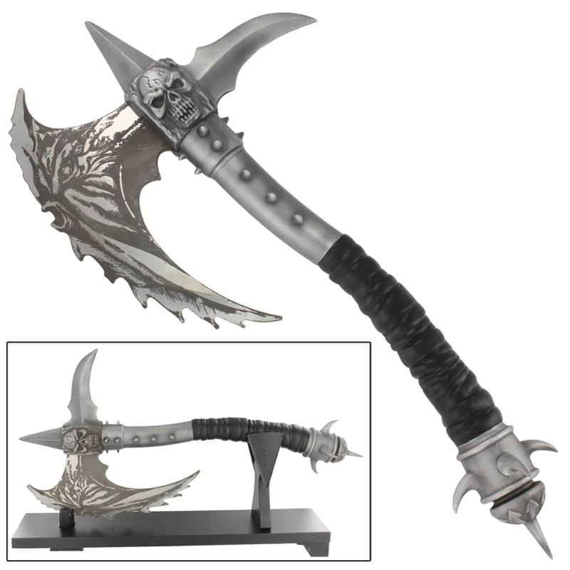 Ritual Possession Divine Chaos Fantasy Display Axe With Stand - TOPHATTER'S ARMORY DEALS