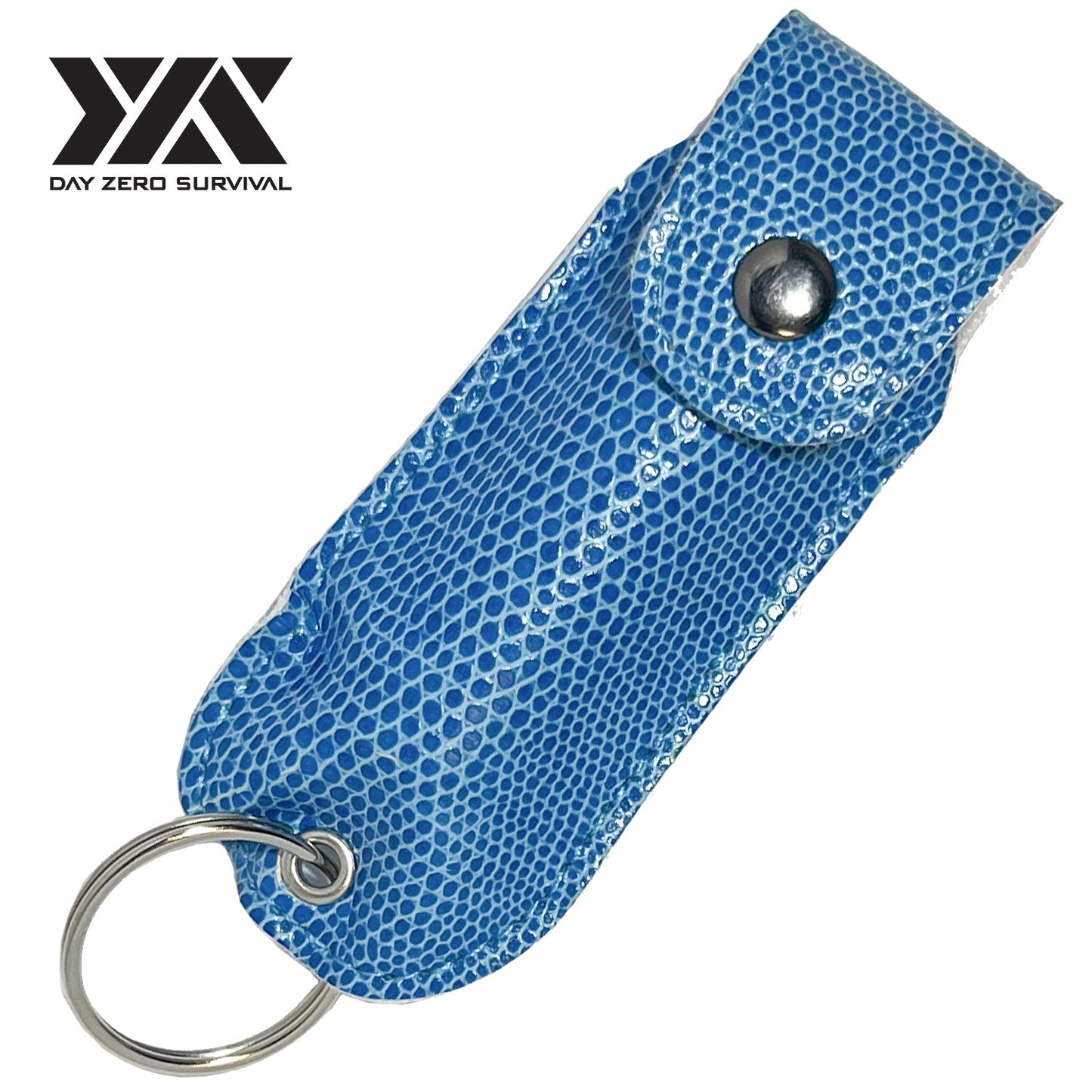 DZS Defense Pepper Spray, Max Strength OC - Blue Snake Skin Pattern Case