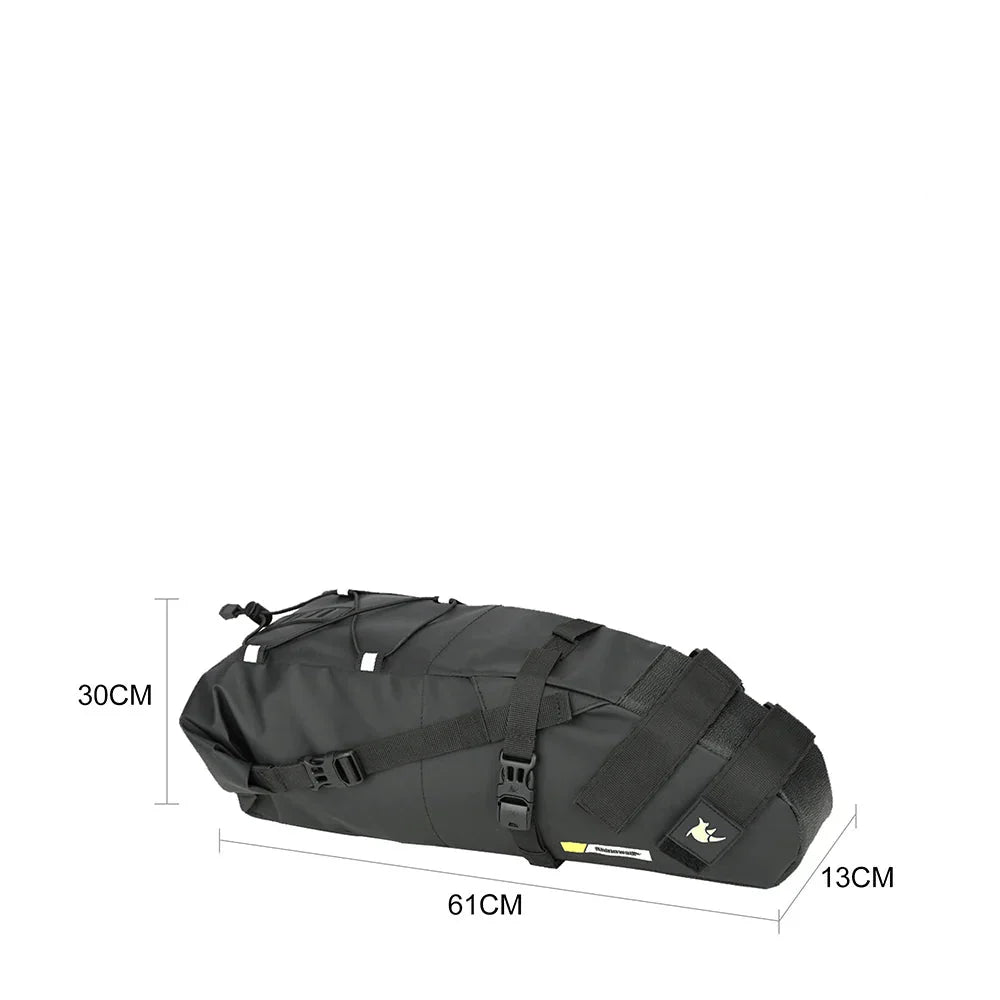 10L Waterproof Bike Saddle Bag Large Rear Pannier Black