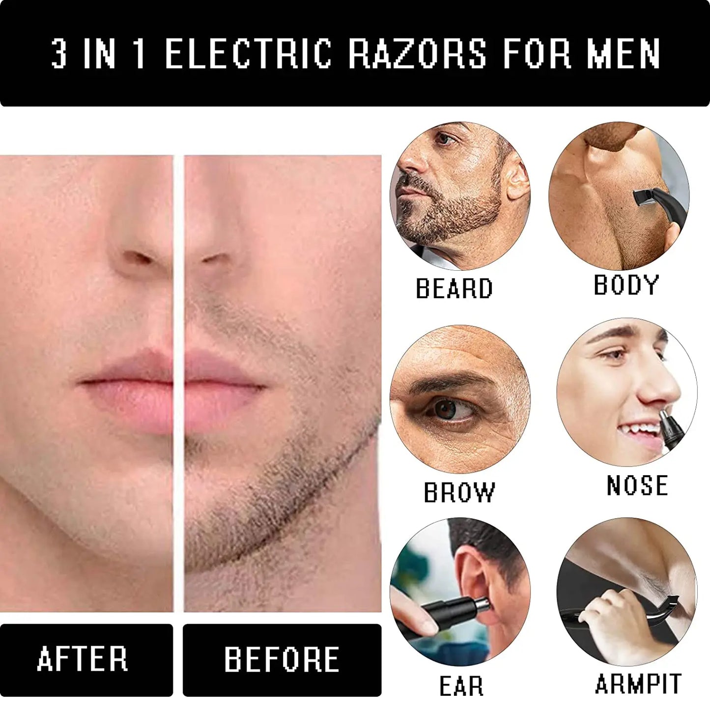 Precision Body And Intimate Area Shaver USB C Rechargeable Wet & Dry Black
