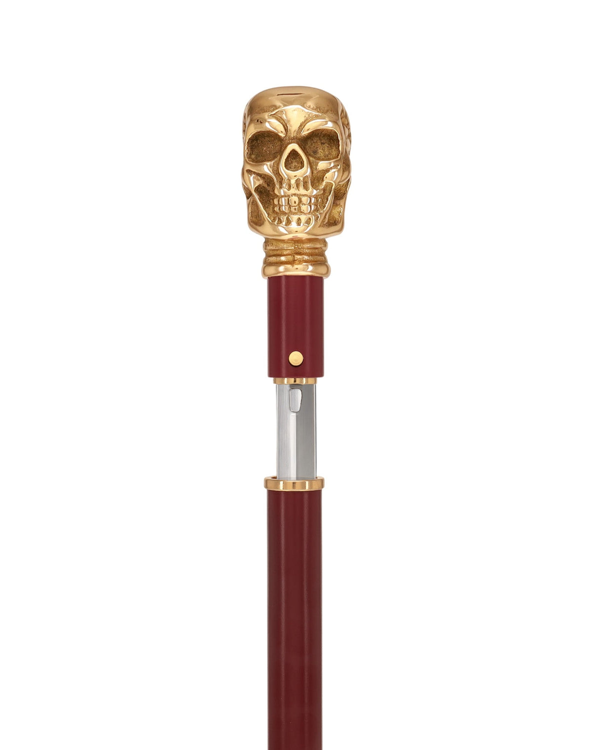 Custom RC Swords Brass Skull Handle Sword Cane – Mahogany Metal Shaft, 29" Blade