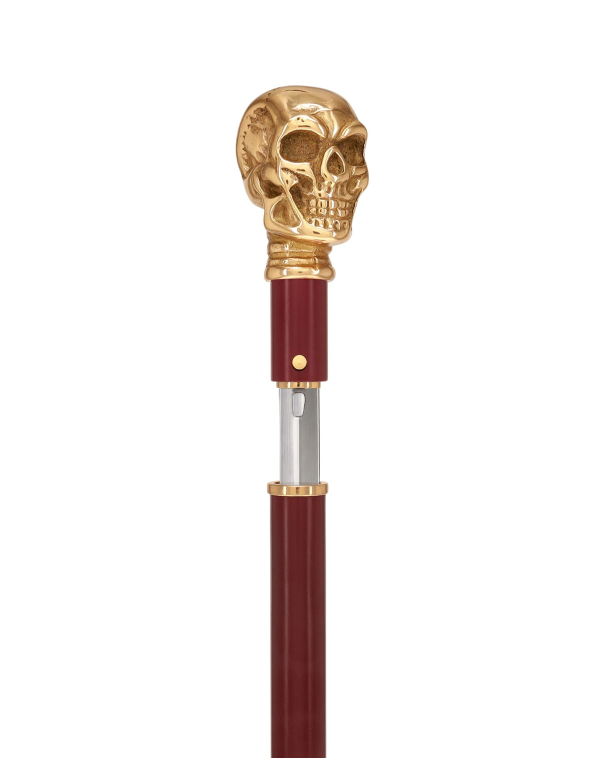 Custom RC Swords Brass Skull Handle Sword Cane – Mahogany Metal Shaft, 29" Blade