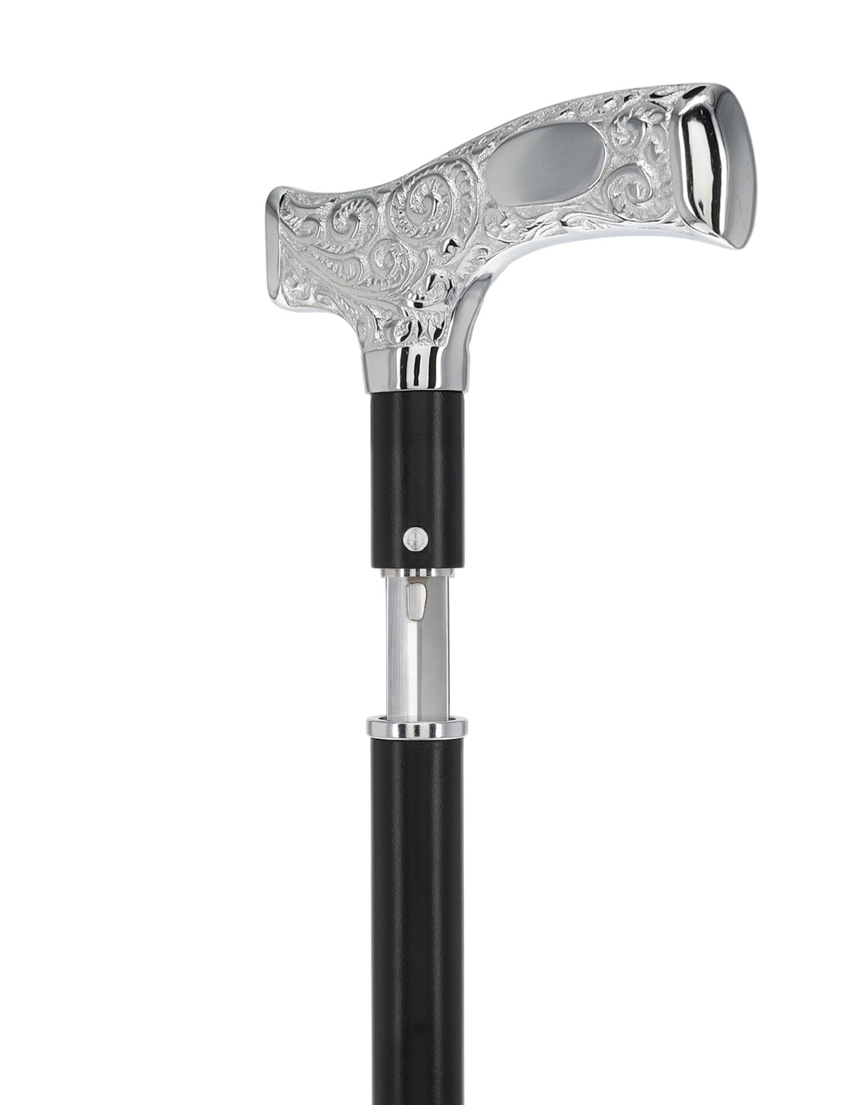 Custom RC Swords Engravable Chrome Fritz Sword Cane – Black Metal Shaft, 29" Blade