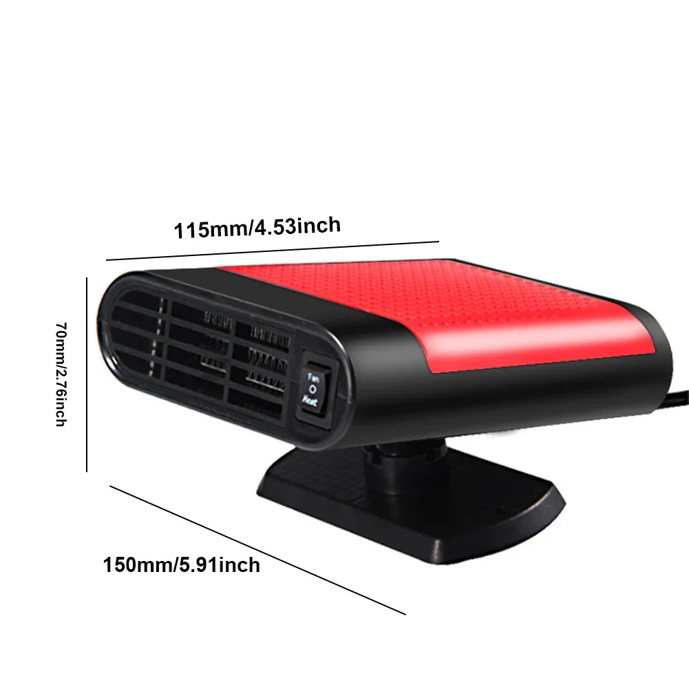 Electric Car Heater Cooling Fan Windshield Defogger Demister Red