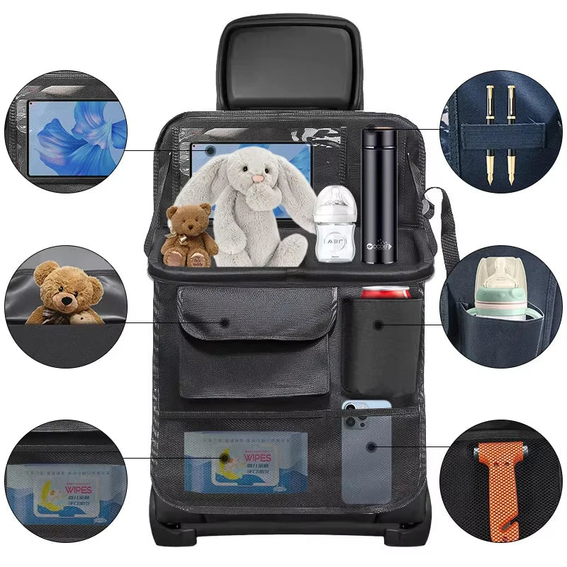 2Pcs Car Seat Back Storage Bag Multi-Pocket Backseat Organizer Black