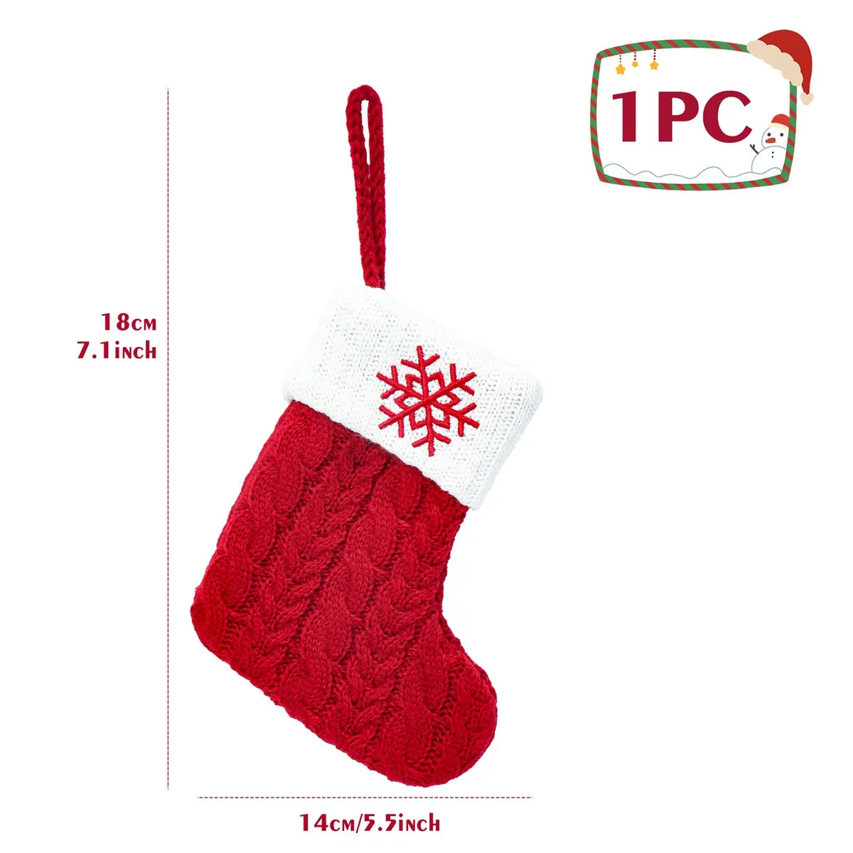 Knitted Snowflake Letter Christmas Stocking