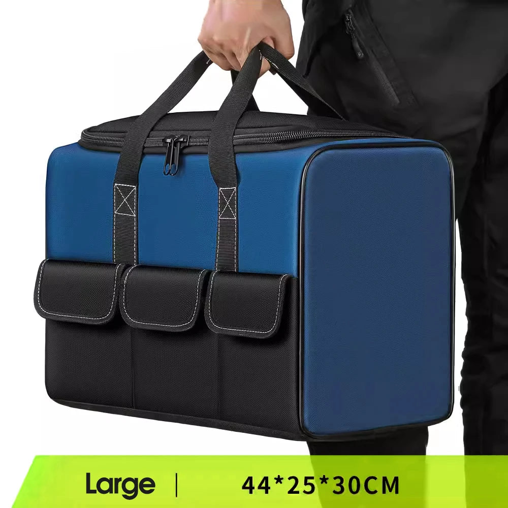 Heavy-Duty Canvas Tool Storage Bag Blue