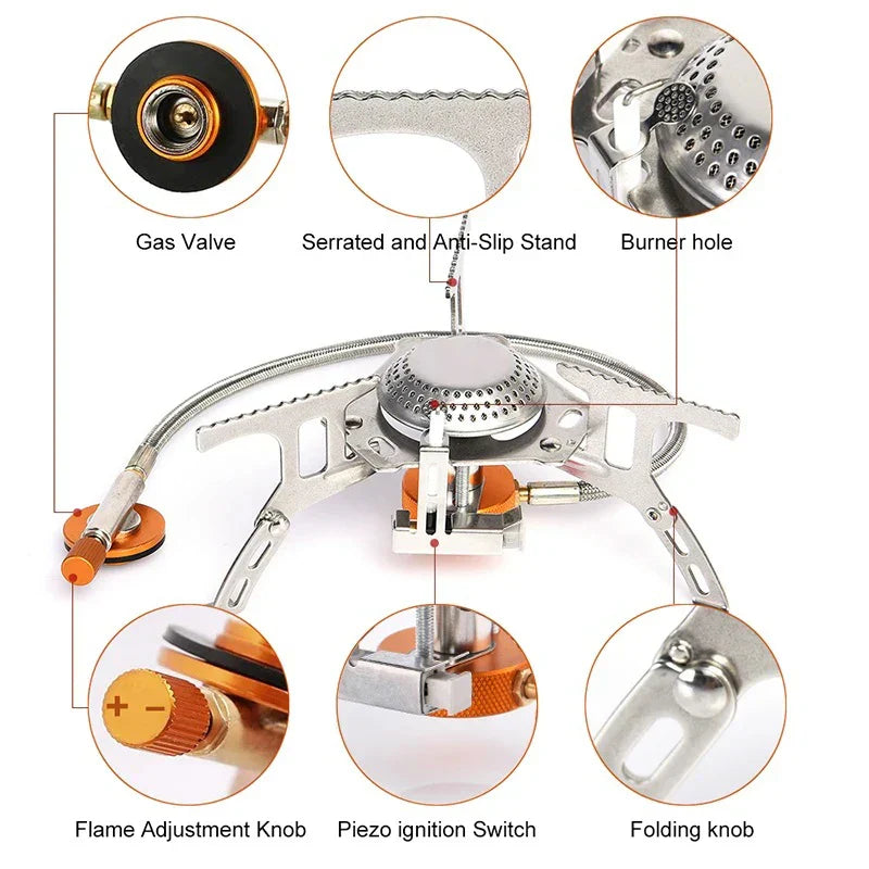 Portable Camping Gas Stove Folding Outdoor Burner (3500W)