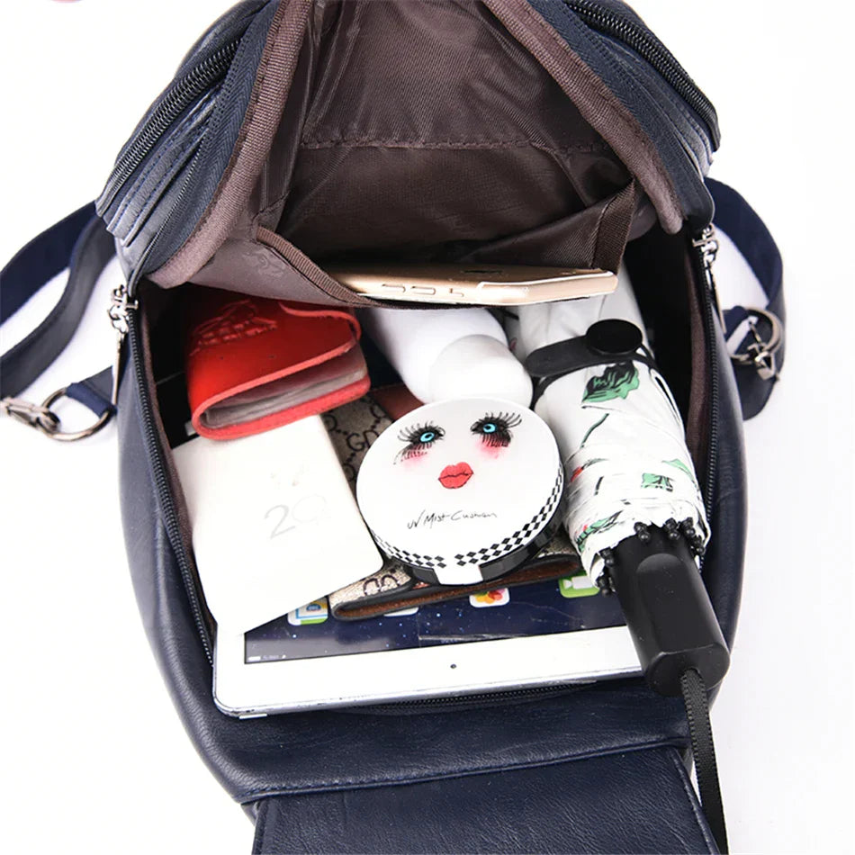 Travel Backpack Women Shoulder School Bag (Blue)