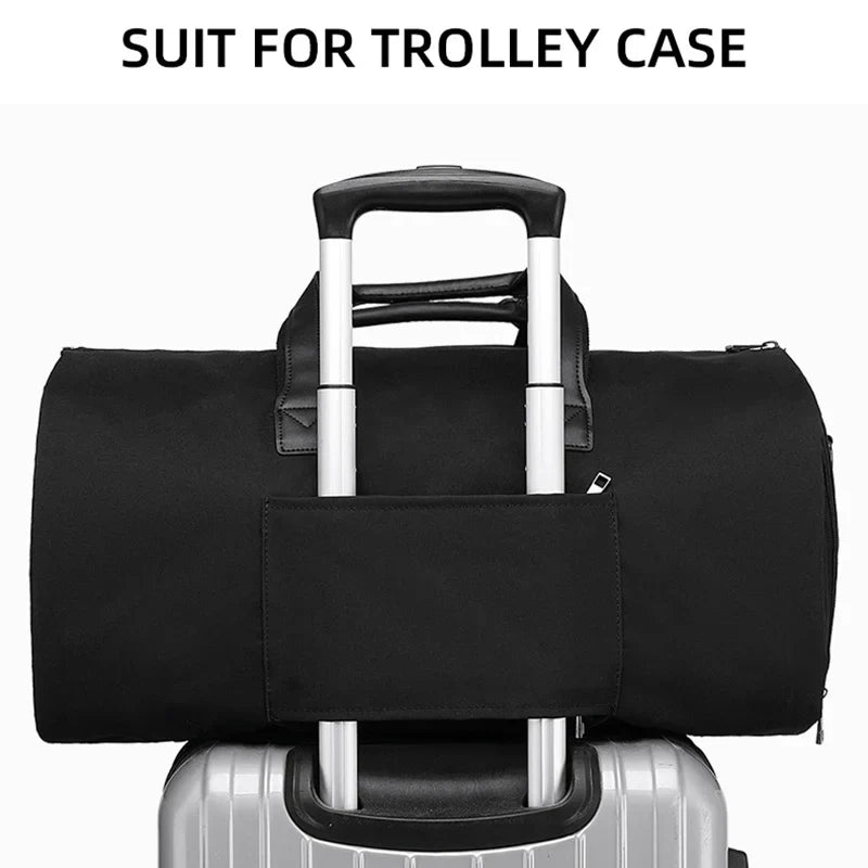 Convertible Garment Duffel Bag Travel Black