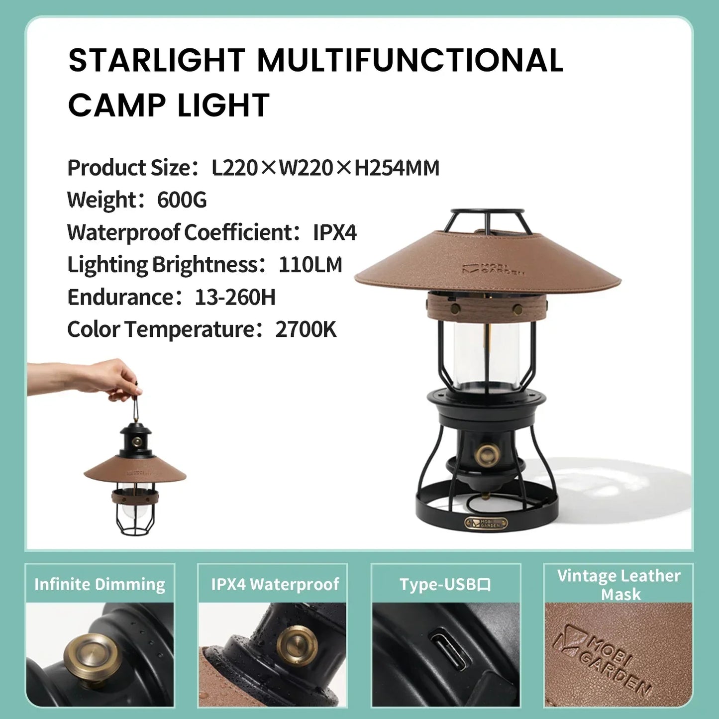 GARDEN Camping Lantern Lamp Lighting IPX4 Decoration Indoor Outdoor