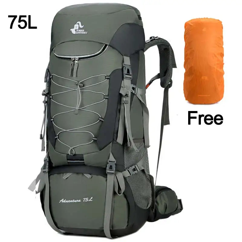 75L Camping Backpack Waterproof Rucksack Green