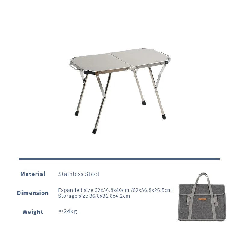 Outdoor Folding Stainless Steel Table Heat And Scratch Resistan